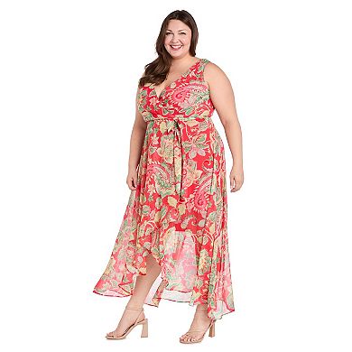 Plus Size R&M Richards Hi-Lo Wrap Dress