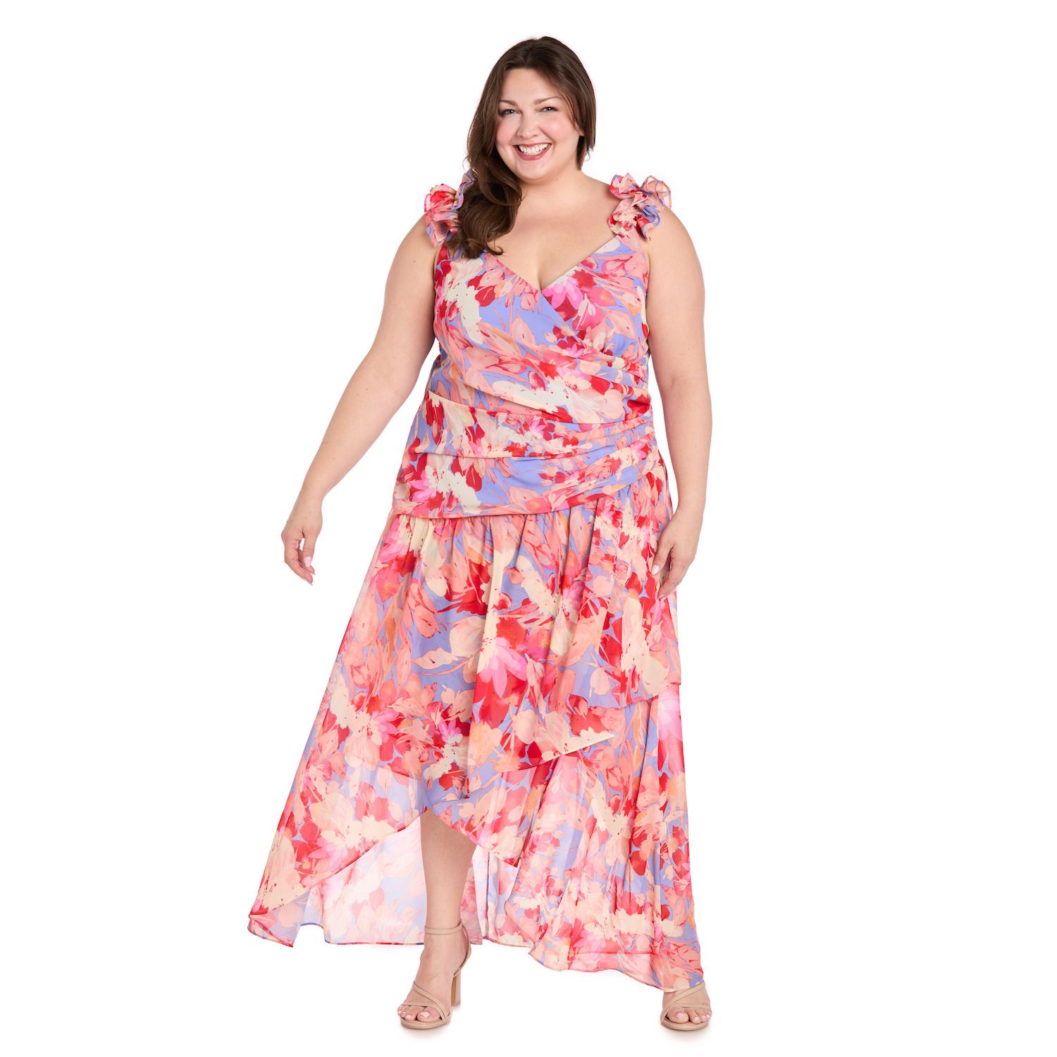 Женские платья R&M Richards Plus Size R&M Richards Hi-Lo Chiffon Dress