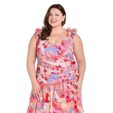 Plus Size R&M Richards Hi-Lo Chiffon Dress
