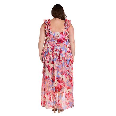 Plus Size R&M Richards Hi-Lo Chiffon Dress