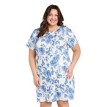Plus Size R&M Richards Floral Printed Shift Dress