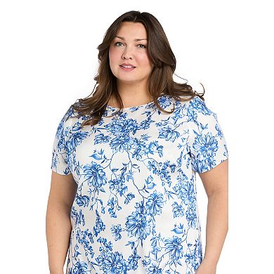 Plus Size R&M Richards Floral Printed Shift Dress