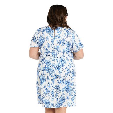 Plus Size R&M Richards Floral Printed Shift Dress
