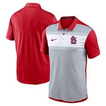 Men's Nike White/Red St. Louis Cardinals Vapor Striped Dri-FIT Polo
