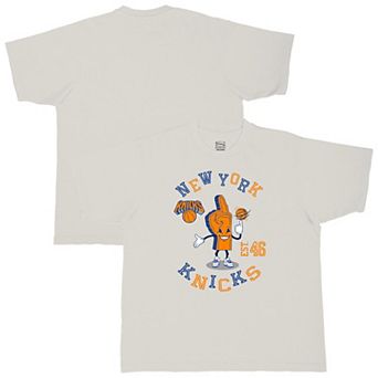 Men's Stadium Essentials Cream New York Knicks Number One Oversized T-Shirt
