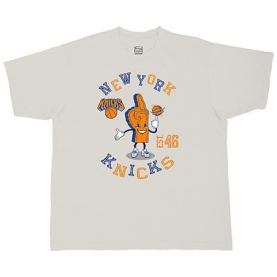 Men's Stadium Essentials Cream New York Knicks Number One Oversized T-Shirt