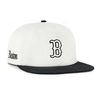 Men's '47 White/Black Boston Red Sox Foundation Captain Snapback Hat
