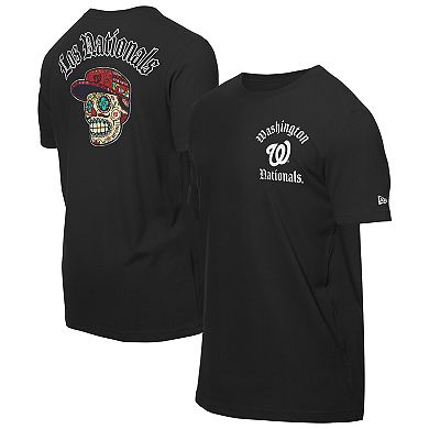 Men's New Era Black Washington Nationals Sugar Skulls T-Shirt