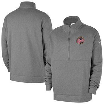 Men's�Nike Heather Gray Indiana Fever React Club Half-Zip Pullover