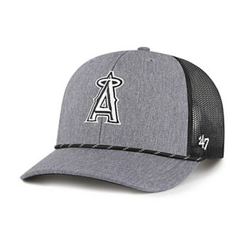 Men's '47 Charcoal Los Angeles Angels Carbon Rope Trucker Adjustable Hat