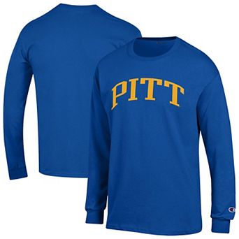 Men's Champion Royal Pitt Panthers Basic Arch Long Sleeve T-Shirt