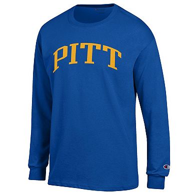 Men's Champion Royal Pitt Panthers Basic Arch Long Sleeve T-Shirt