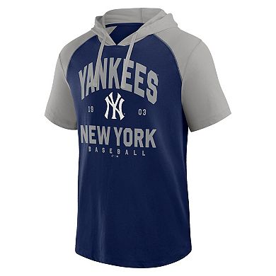 Men's Profile Navy New York Yankees Big & Tall Short Sleeve Pullover Hoodie