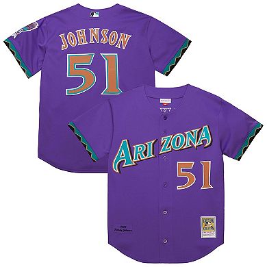 Men's Mitchell & Ness Randy Johnson Purple Arizona Diamondbacks 2000 Throwback Authentic Jersey
