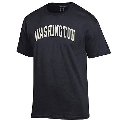 Men's Champion Black Washington Huskies Basic Arch T-Shirt