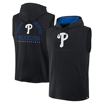 Men's Fanatics Black Philadelphia Phillies Fire Speed Sleeveless Pullover Hoodie