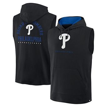Men's Fanatics Black Philadelphia Phillies Fire Speed Sleeveless Pullover Hoodie