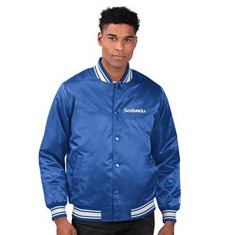 Men's�Starter Royal Seattle Seahawks Locker Room Satin Full-Snap Varsity Jacket