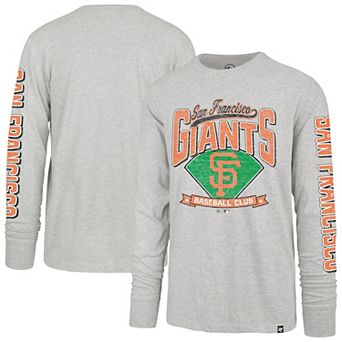 Men's�'47 Gray San Francisco Giants Big & Tall Distressed Franklin Long Sleeve T-Shirt