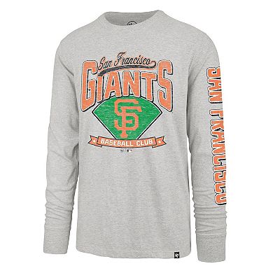 Men's '47 Gray San Francisco Giants Big & Tall Distressed Franklin Long Sleeve T-Shirt