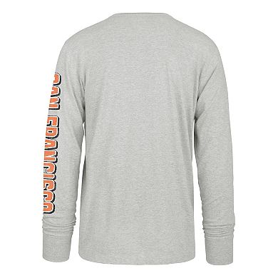 Men's '47 Gray San Francisco Giants Big & Tall Distressed Franklin Long Sleeve T-Shirt