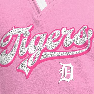 Girls Youth New Era Pink Detroit Tigers Mommy & Me Raglan V-Neck T-Shirt