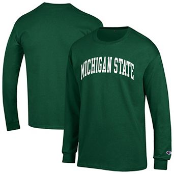 Men's Champion Green Michigan State Spartans Basic Arch Long Sleeve T-Shirt