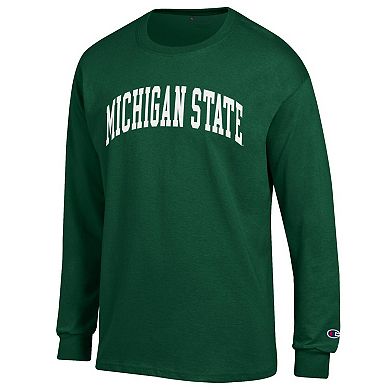 Men's Champion Green Michigan State Spartans Basic Arch Long Sleeve T-Shirt