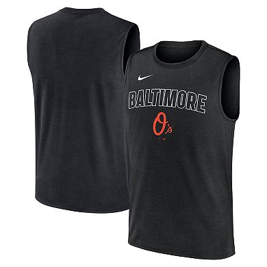 Men's Nike Black Baltimore Orioles Knockout Performance Muscle Tank Top