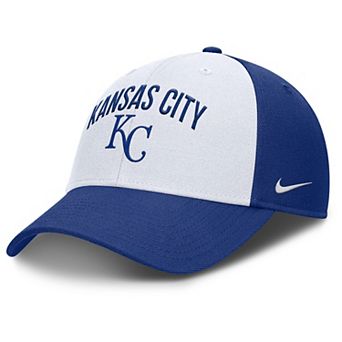 Men's Nike White/Royal Kansas City Royals Club Performance Adjustable Hat