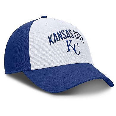 Men's Nike White/Royal Kansas City Royals Club Performance Adjustable Hat