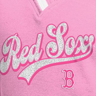Girls Youth New Era Pink Boston Red Sox Mommy & Me Raglan V-Neck T-Shirt