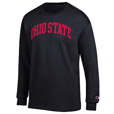 Men's Champion Black Ohio State Buckeyes Basic Arch Long Sleeve T-Shirt