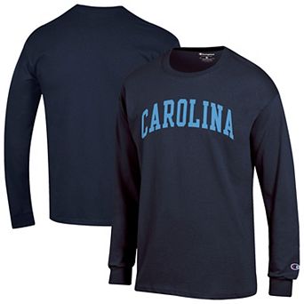 Men's Champion Navy North Carolina Tar Heels Basic Arch Long Sleeve T-Shirt