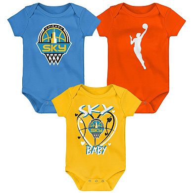 Infant Outerstuff Chicago Sky Slide Home 3-Piece Creeper Set