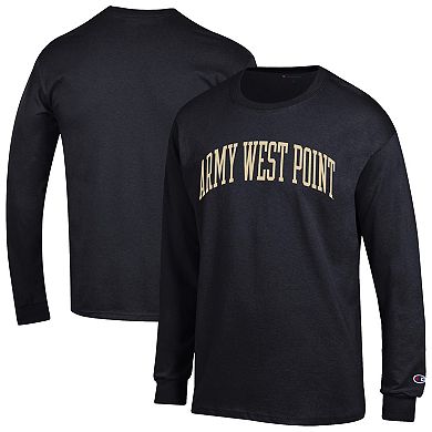 Men's Champion Black Army Black Knights Basic Arch Long Sleeve T-Shirt