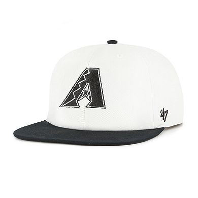 Men's '47 White/Black Arizona Diamondbacks Foundation Captain Snapback Hat