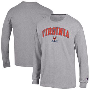 Men's Champion Heather Gray Virginia Cavaliers Basic Arch Long Sleeve T-Shirt