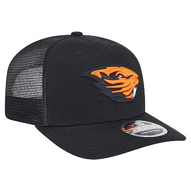 Men's New Era Black Oregon State Beavers Primary 9SEVENTY Trucker Stretch-Snap Hat