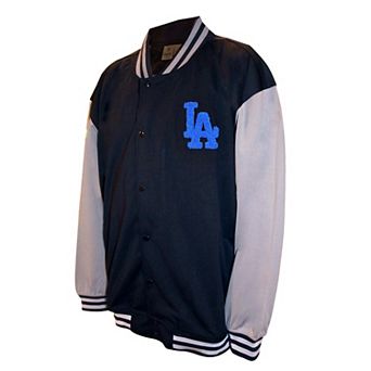 Men's�Profile Black Los Angeles Dodgers Full-Snap Varsity Jacket