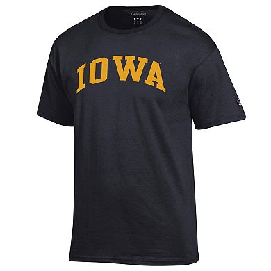 Men's Champion Black Iowa Hawkeyes Basic Arch T-Shirt