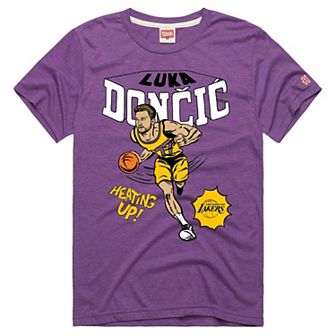 Men's Homage Luka Don��i�� Purple Los Angeles Lakers Comic Book Tri-Blend T-Shirt