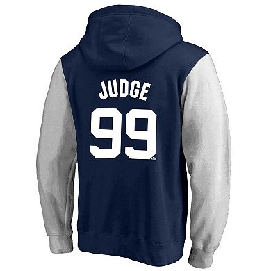Men's Profile Aaron Judge Navy New York Yankees Big & Tall Name & Number Fleece Pullover Hoodie
