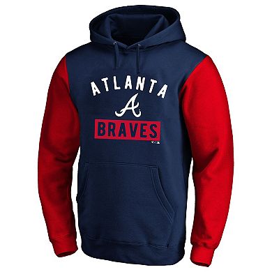 Men's Profile Ronald Acuna Jr. Navy Atlanta Braves Big & Tall Name & Number Fleece Pullover Hoodie