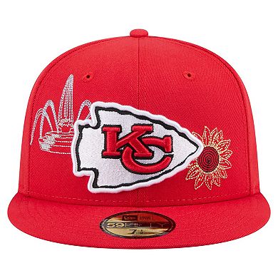 Men's New Era Red Kansas City Chiefs State Stitch 59FIFTY Fitted Hat