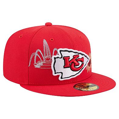 Men's New Era Red Kansas City Chiefs State Stitch 59FIFTY Fitted Hat