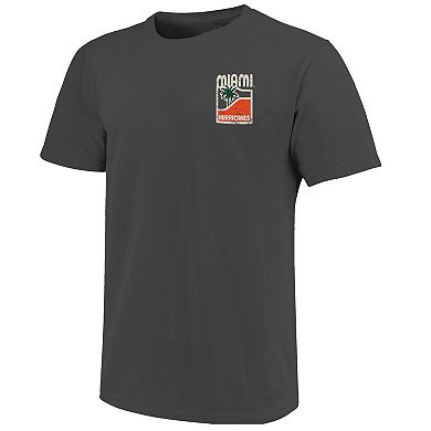 Men's Graphite Miami Hurricanes Comfort Colors Minimal Vista Distressed Graphics T-Shirt