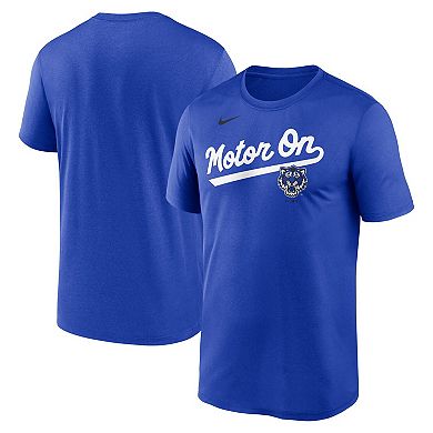 Men's Nike Royal Detroit Tigers 2025 City Connect Team Phrase Script Legend Performance T-Shirt