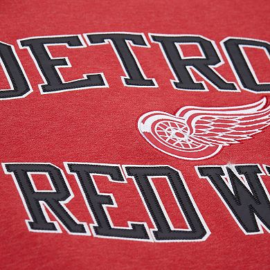 Men's Mitchell & Ness Red Detroit Red Wings Playoff Win Fleece Pullover Sweatshirt