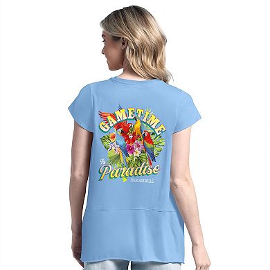 Women's Margaritaville Light Blue Chicago Cubs Gametime is Paradise T-Shirt